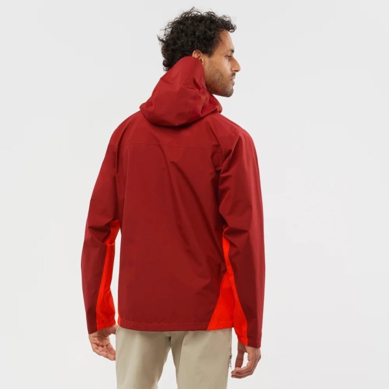 Salomon Outline GTX 2.5 Layers Waterproof Men's Shell Jackets Red | CA 73I65